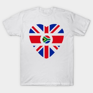 British South African Multinational Patriot Flag (Heart) T-Shirt